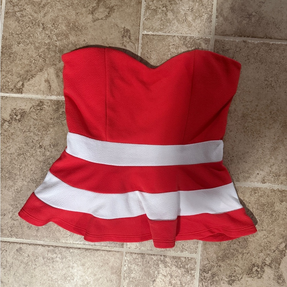 Strapless Peplum Top